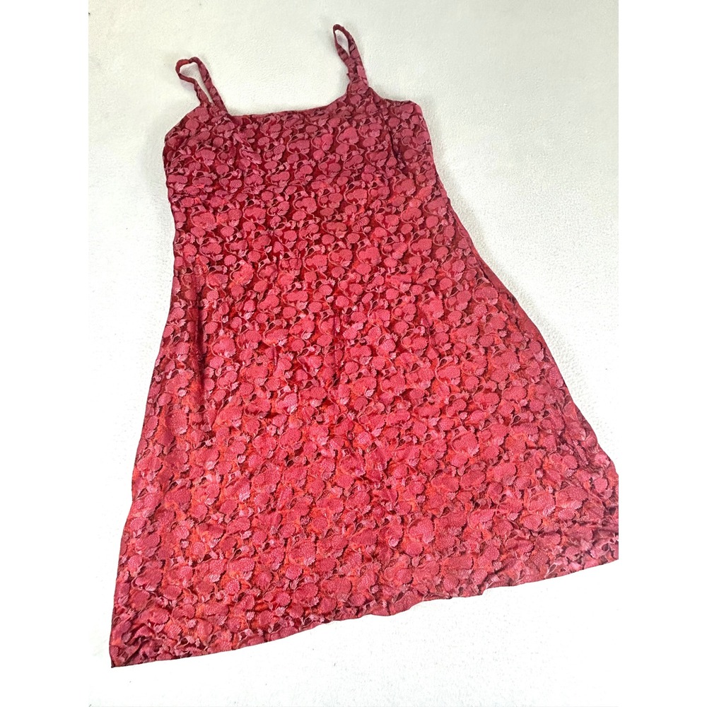 Handmade Lace Mini Dress Womens Small Red Romantic